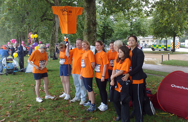 Photograph of a Bag Books team of runners 