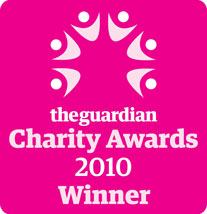 Winners logo of the Guardian Charity Awards 2010